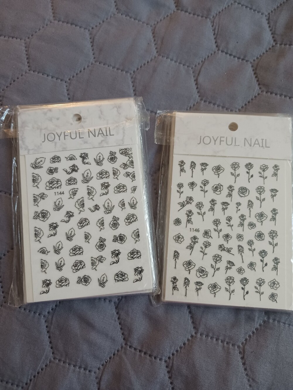 Joyful Nails Floral Decals- 23 Sheets Roses +, Black Gold White Bronze New Other